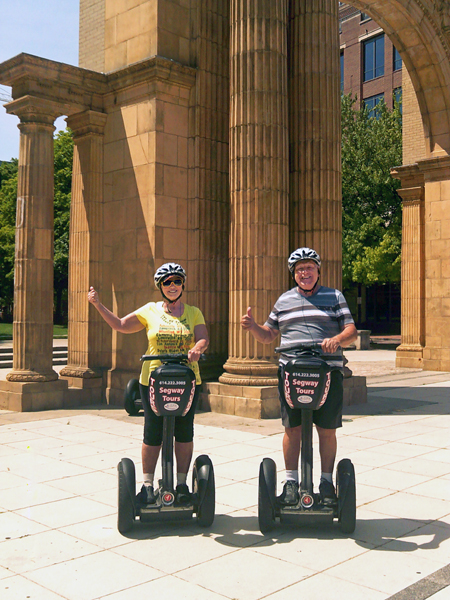 the two RV Gypsies at  Columbus Union Station Arch